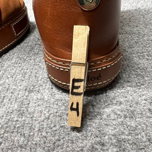 Chloe Maxie Shearling Fur Lined Brown Tan Snow Boots Fold Down Size 36 / US 6 - Picture 11 of 11